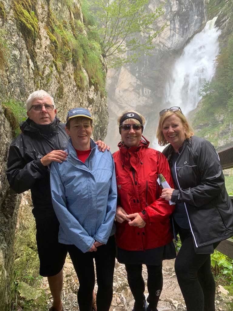 Waterfall in Savica, Slovenia Cycling Group Photo