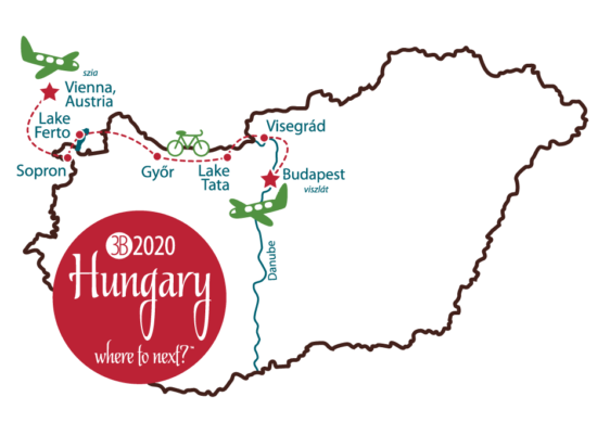 2020 Map of Hungary for Bikes Boats and Boots Tour